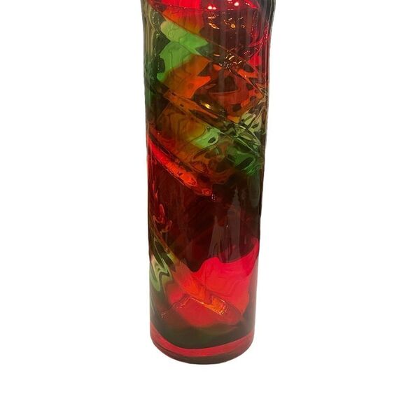 WOW Hand Blown Art Glass Vase Vibrate Red and Green It’s A Beauty - Picture 3 of 8